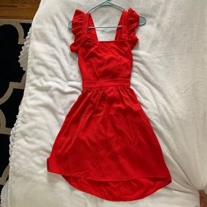 red mini dress